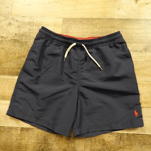 Polo Ralph Lauren Swim Trunks Boys’ Medium 10/12 Navy 5” Inseam Mesh Lined - Picture 1 of 13